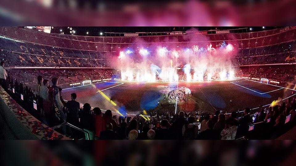 Pesta perayaan keberhasilan Barcelona meraih dua gelar musim ini. - INDOSPORT