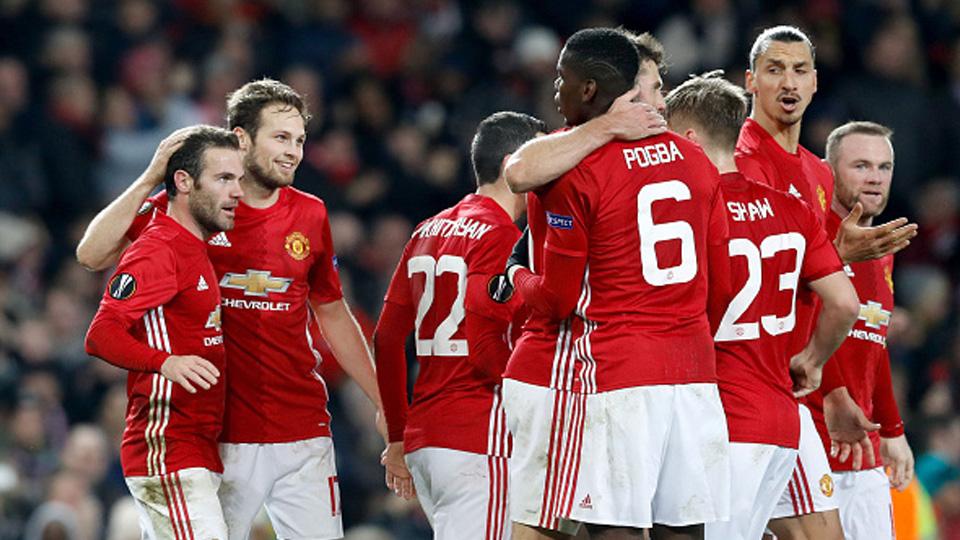 Selebrasi pemain Manchester United. - INDOSPORT