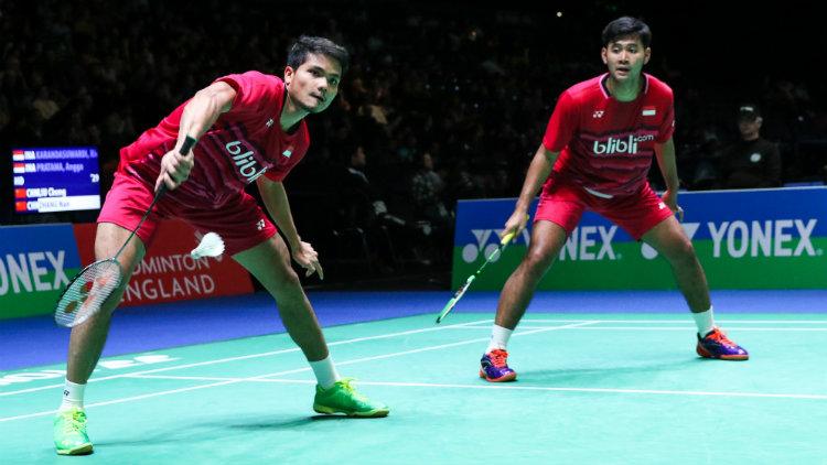Angga Pratama/Ricky Karanda Suwardi dalam laga babak kedua All England 2017. - INDOSPORT