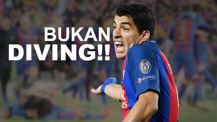 Luis Suarez disebut melakukan diving di menit-menit akhir laga antara Barcelona kontra PSG. - INDOSPORT