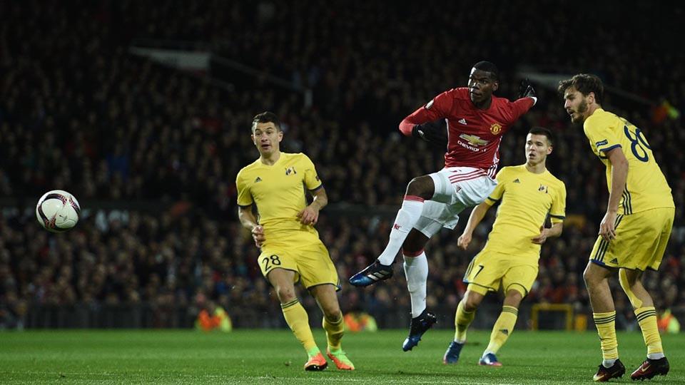Aksi Paul Pogba saat melawan FC Rostov. - INDOSPORT