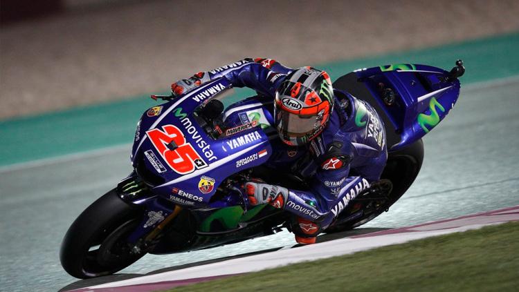 Aksi Maverick Vinales di lintasan balap. - INDOSPORT