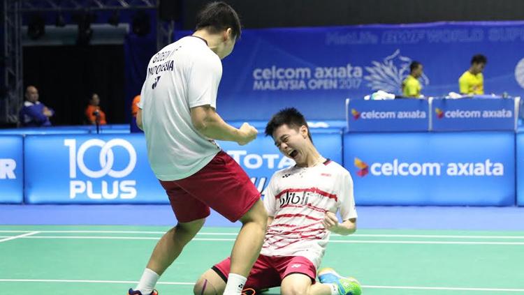 Kevin Sanjaya Sukamuljo/Marcus Fernaldi Gideon lolos ke semifinal Malaysia Open 2017 - INDOSPORT