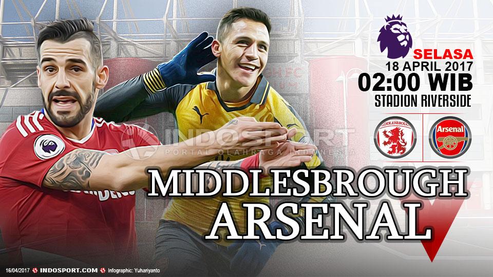 Prediksi Middlesbrough vs Arsenal. - INDOSPORT