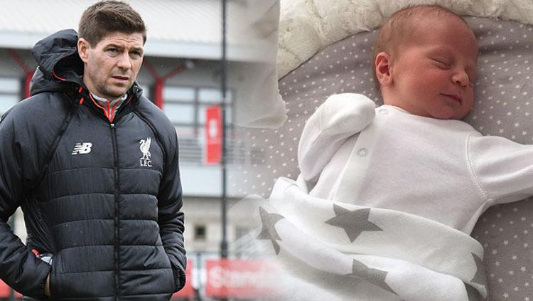 Steven Gerrard pamer wajah putra pertamanya. - INDOSPORT