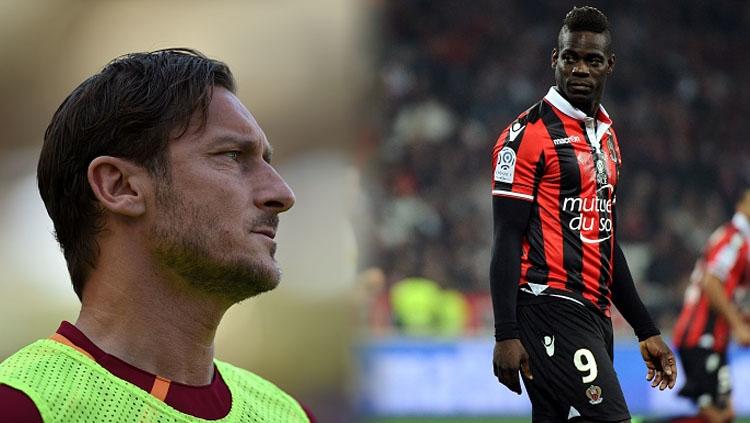 Francesco Totti dan Mario Balotelli. - INDOSPORT