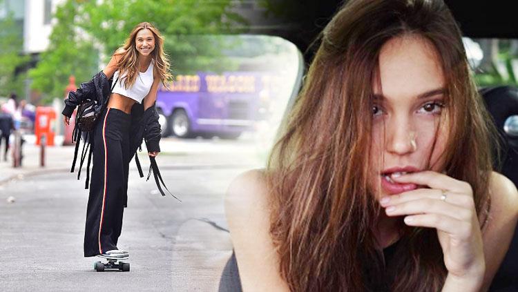 Model cantik yang jago bermain skateboard, Alexis Ren. - INDOSPORT