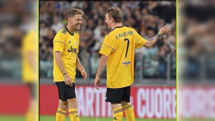 Sebastian Vettel dan Kimi Raikkonen seperti sudah melupakan insiden di GP Monaco. - INDOSPORT