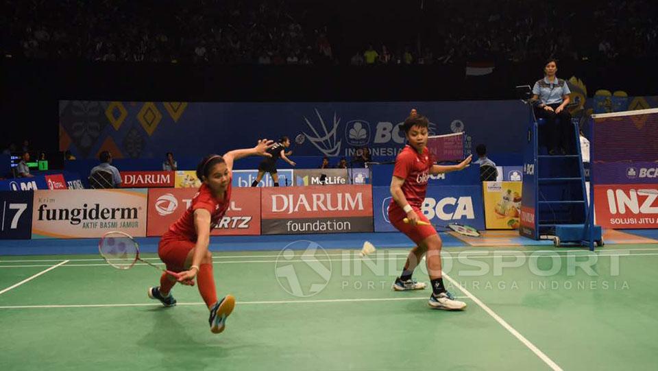 Pasangan ganda putri Indonesia, Greysia Polii/Apriani Rahayu. - INDOSPORT