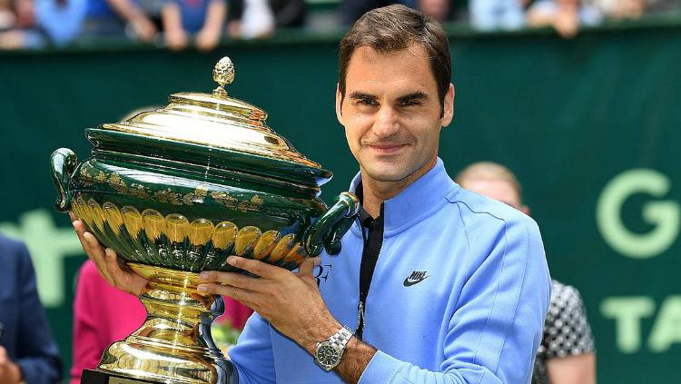 Roger Federer menang Gerry Weber Terbuka untuk yang kesembilan kalinya. - INDOSPORT