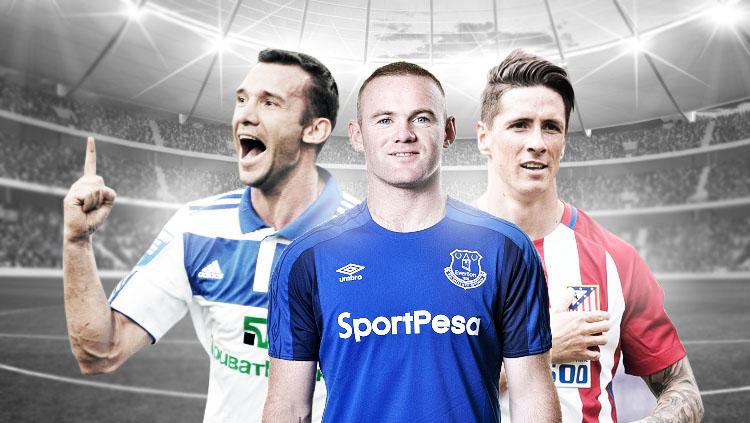 Andriy Shevchenko, Wayne Rooney dan Fernando Torres. - INDOSPORT