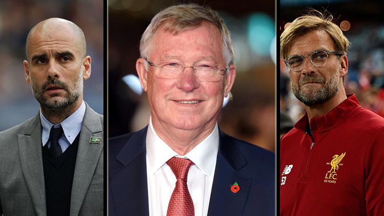 Pep Guardiola, Alex Ferguson, dan Jurgen Klopp, deretan pelatih berkualitas tinggi di Eropa. - INDOSPORT