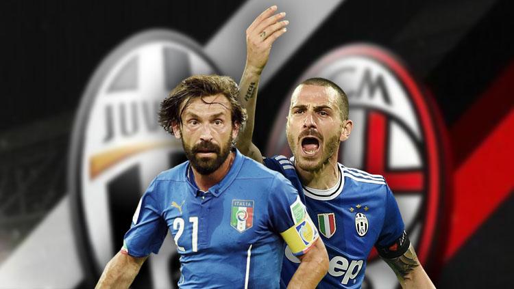 Andrea Pirlo dan Leonardo Bonucci. - INDOSPORT