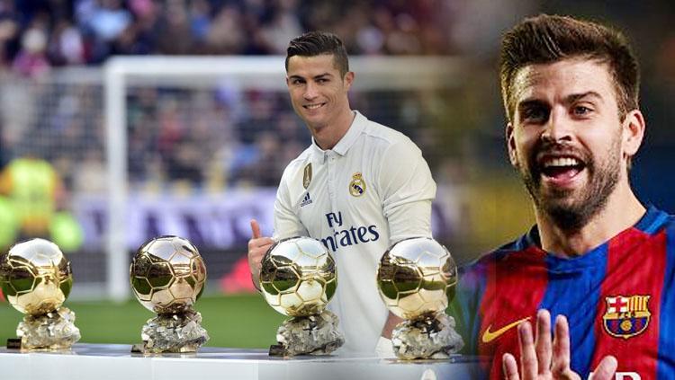 Cristiano Ronaldo dan Gerard Pique. - INDOSPORT