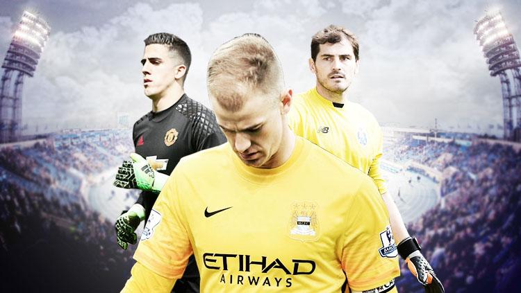 Kiri-kanan: Joel Pereira, Joe Hart, dan Iker Casillas. - INDOSPORT
