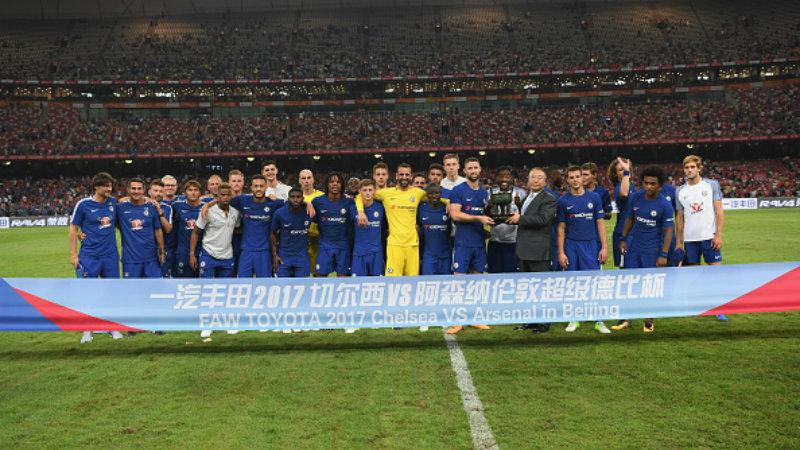 Chelsea saat dalam laga pramusim. - INDOSPORT