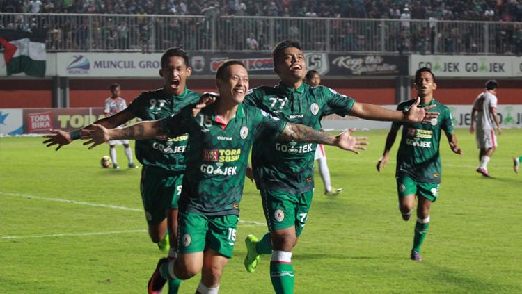 Dirga Lasut cetak dua gol kemenangan atas Persibangga Purbalingga. Copyright: PSS Sleman Official