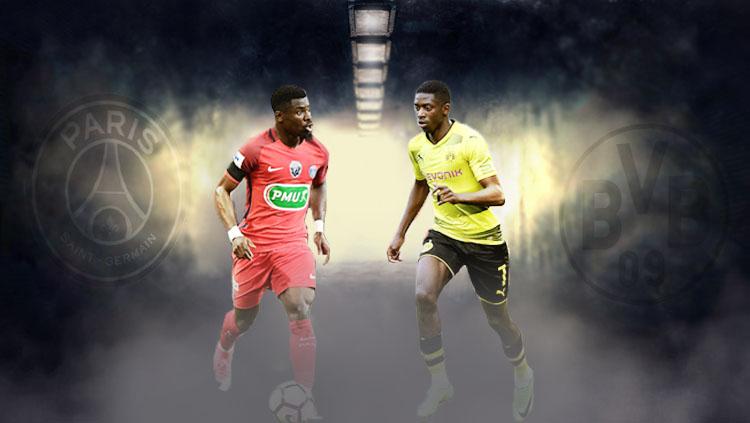 Ousmane Dembele (kanan) dan Serge Aurier. - INDOSPORT