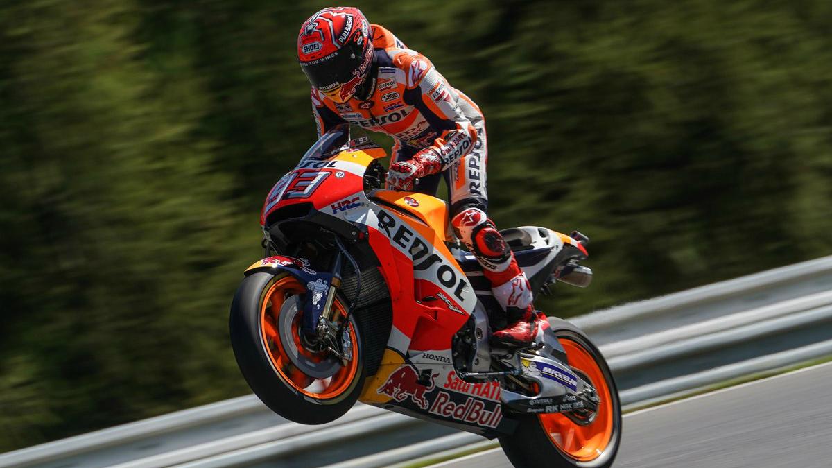 Marc Marquez, pembalap Repsol Honda, meraih pole position untuk MotoGP seri Ceko. - INDOSPORT