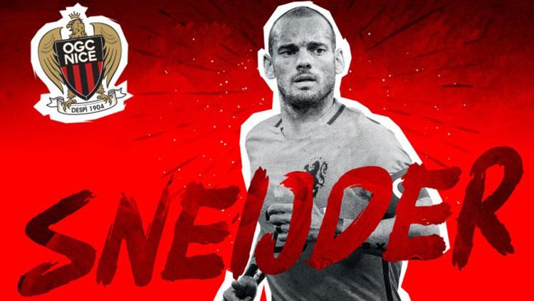 Wesley Sneijder resmi menjadi pemain baru OGC Nice. - INDOSPORT