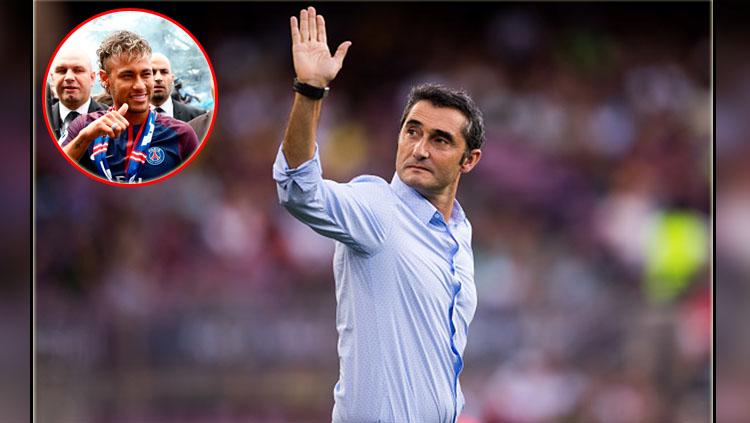 Ernesto Valverde, pelatih Barcelona (insert: Neymar di PSG). - INDOSPORT