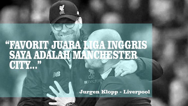 Klopp jagokan Manchester City raih juara Liga Inggris. - INDOSPORT