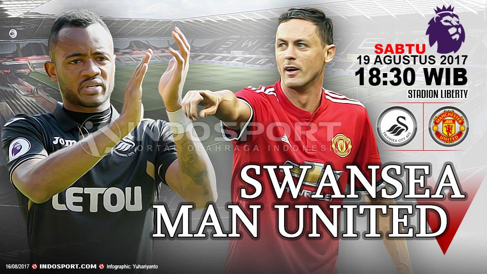 Susunan pemain Swansea City vs Manchester United. - INDOSPORT