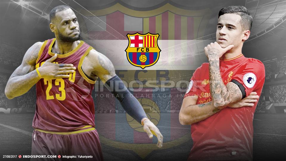 Lebron James dan Philippe Coutinho. - INDOSPORT