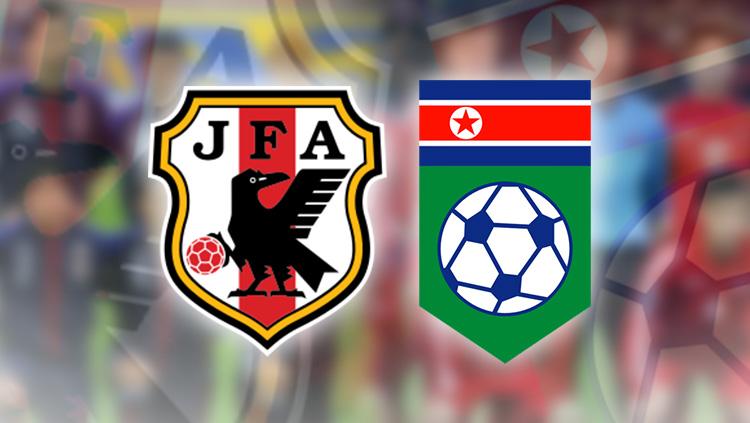 Logo Japan vs Korea Utara. - INDOSPORT