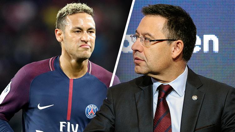 Josep Maria Bartomeu (kanan) dan Neymar. - INDOSPORT