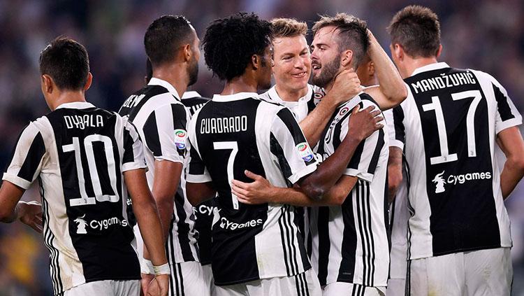 Selebrasi pemain Juventus usai meraih kemenangan 3-0 atas Torino. - INDOSPORT