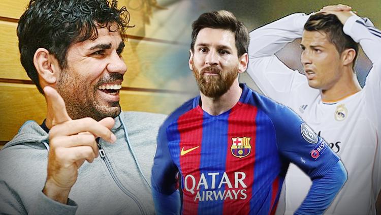 Diego Costa, Lionel Messi, dan Cristiano Ronaldo. - INDOSPORT