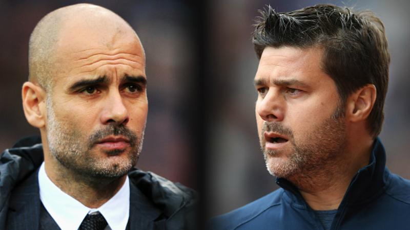 Pep Guardiola dan Harry Kane. - INDOSPORT