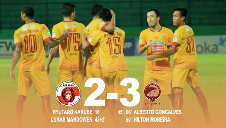 Hasil pertandingan Perseru Serui vs Sriwijaya FC. - INDOSPORT