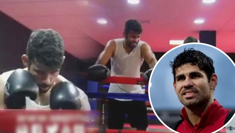 Diego Costa saat latihan tinju. - INDOSPORT