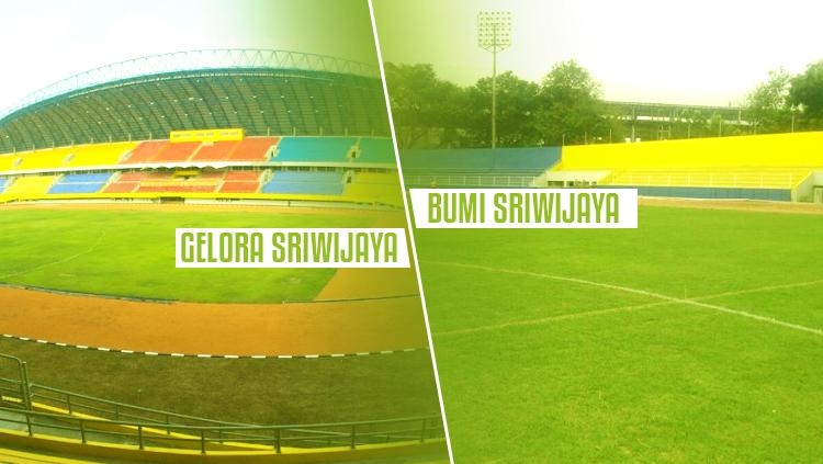 Indosport - Stadion Gelora Sriwijaya vs Bumi Sriwijaya.