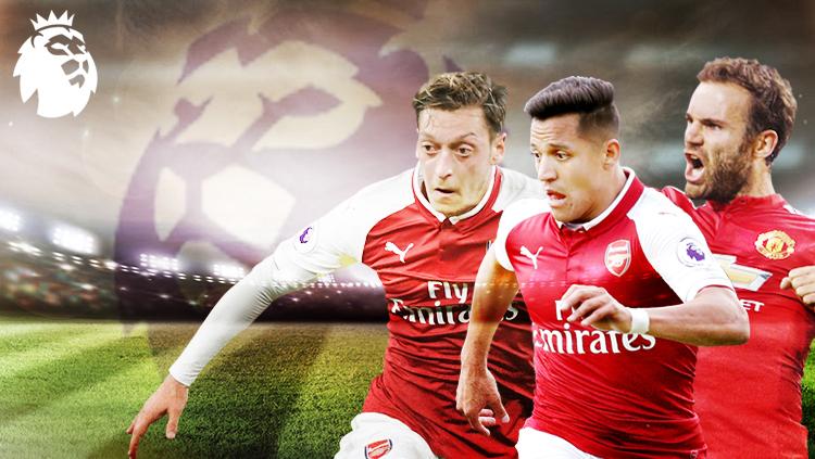 Indosport - Mesut Ozil, Alexis Sanchez, dan Juan Mata dan bintang Liga Inggris yang berstatus bebas transfer musim depan.
