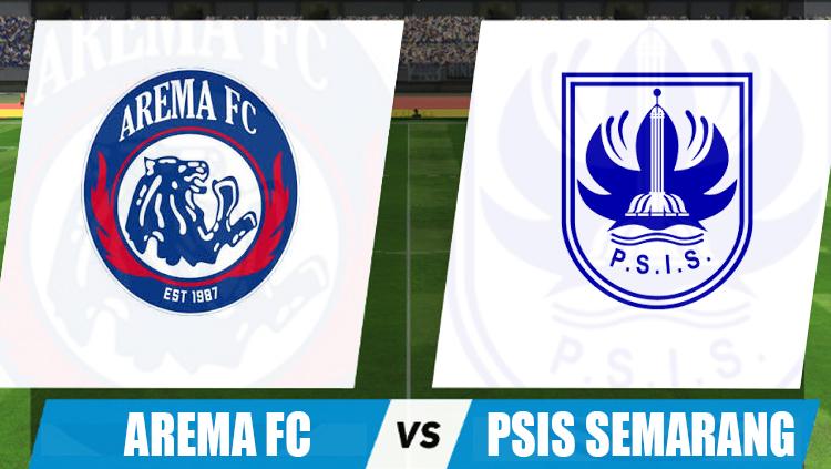 Indosport - Logo Arema FC vs PSIS Semarang.