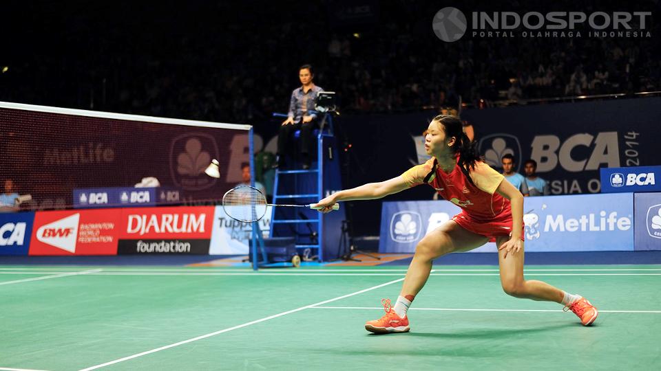 Li Xuerui mengalahkan Ratchanok Intanon di final Indonesia Open 2014, Minggu (22/06/14). - INDOSPORT