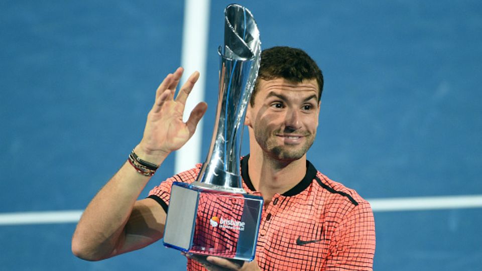 Grigor Dimitrov raih gelar pertamanya tahun 2017 di ajang Brisbane International Copyright: SAEED KHAN/AFP/Getty Images