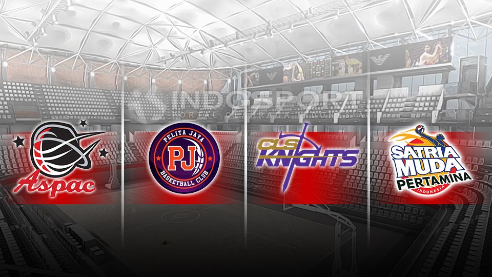 Aspac Jakarta, Pelita Jaya Jakarta, CLS Knights Surabaya dan Satria Muda Jakarta. Copyright: Indosport/Internet