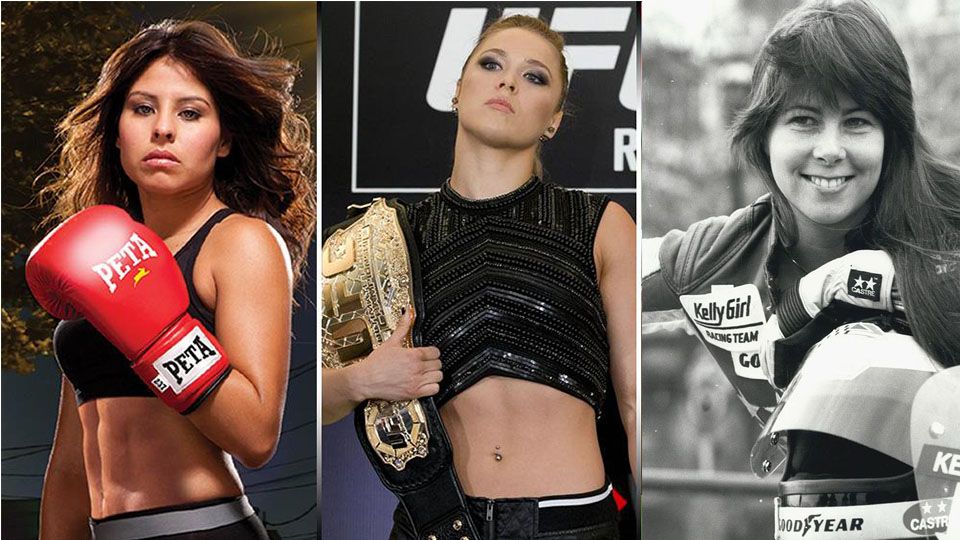 Sejumlah atlet wanita yang berprestasi di berbagai cabang olahraga yang umumnya didominasi kaum pria. Copyright: © keywordSugests/MMAfighting/sportingnews