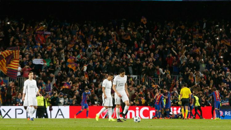 Paris Saint-Germain usai mengalami kekalahan dari Barcelona, Kamis (09/03/17). Copyright: © psg.fr