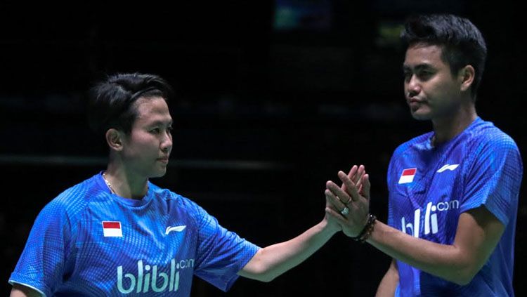 Tontowi Ahmad dan Liliyana Natsir setelah pertandingan. Copyright: © Humas PBSI