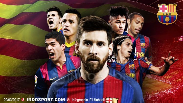 Lionel Messi catat rekor apik dengan selalu mencetak 40 gol dalam 8 musim secara beruntun. Copyright: Grafis: Eli Suhaeli/INDOSPORT/Getty Images