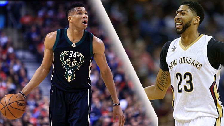 Anthony Davis vs Giannis Antetokounmpo. Copyright: © Mark Blinch/Layne Murdoch/NBAE via Getty Images
