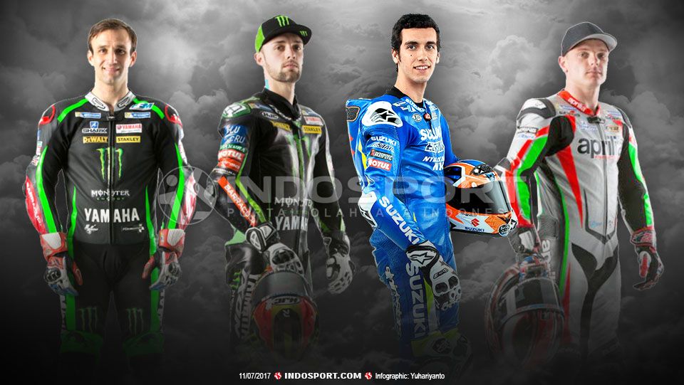 Johann Zarco, Jonas Folger, Alex Rins, dan Sam Lowes. Copyright: Grafis:Yanto/Indosport.com