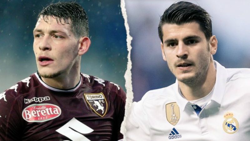 Andrea Belotti dan Alvaro Morata. Copyright: © Twitter/@momen_hamza