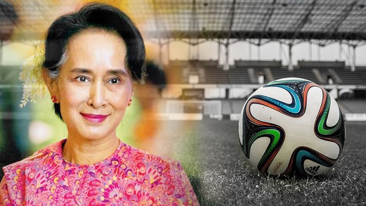 Aung San Suu Kyi pemimpin de facto Myanmar menyukai sepakbola Copyright: © Indosport.com
