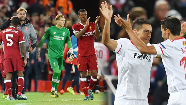 Liverpool ditahan Sevilla dengan skor 2-2 dalam laga Liga Champions Grup E. Copyright: © INDOSPORT